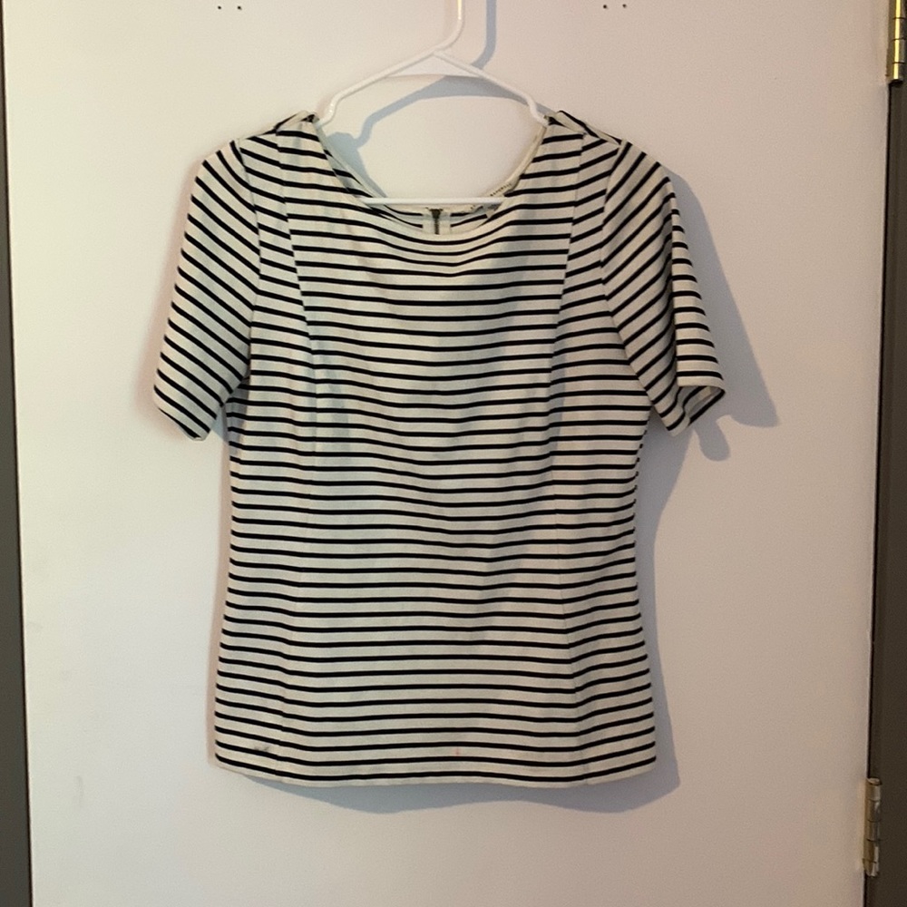 Blue and white Banana Republic striped shirt